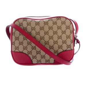 Gucci Red and Brown Crossbody Bag with Iconic Monogram